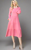 Vianey Pink Tiered Dress