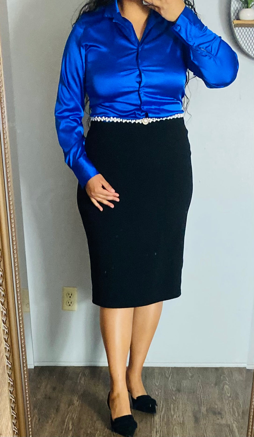 Addison Royal Blue Silk Top