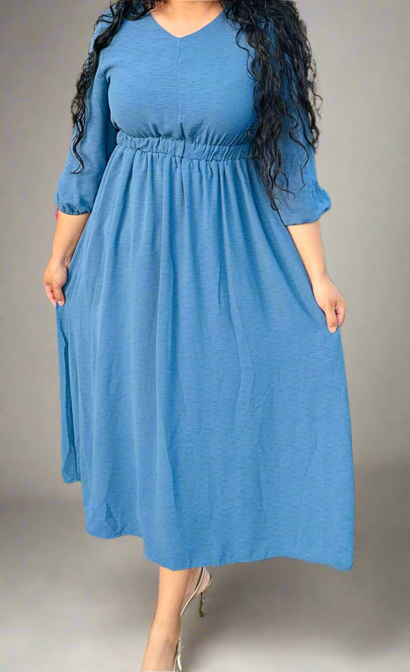 Adela Blue maxi dress