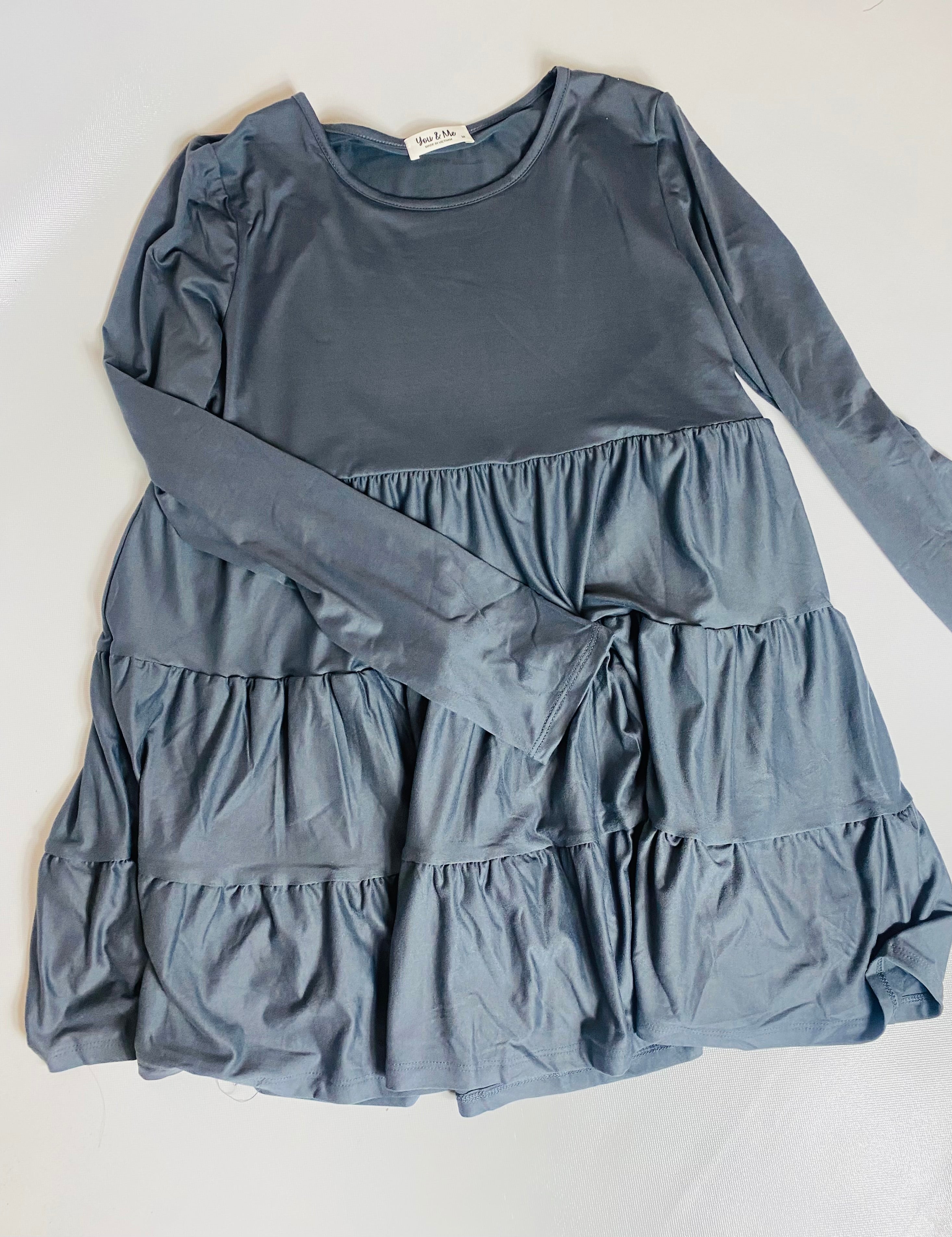 Ash Grey Tiered Top