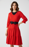 Belinda Red Tiered Dress