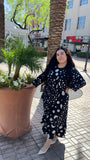 Evelyn Black Polka Dots Plus Dress