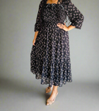 Black floral maxi dress