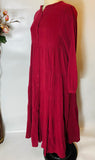 Samaira Wine Tiered Maxi Dress