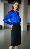 Addison Royal Blue Silk Top