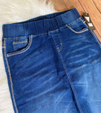 Embroidery Maxi Denim Skirt