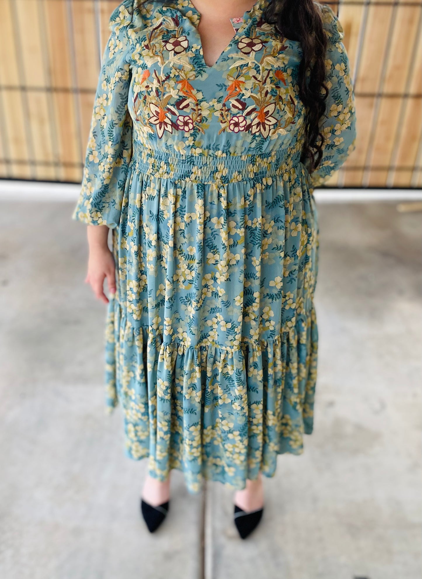 Janet Embroidery Maxi Dress