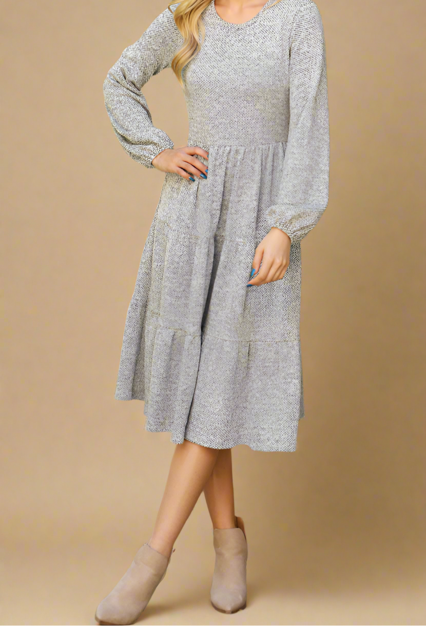 Heather Gray Tiered Dress