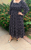Black floral maxi dress