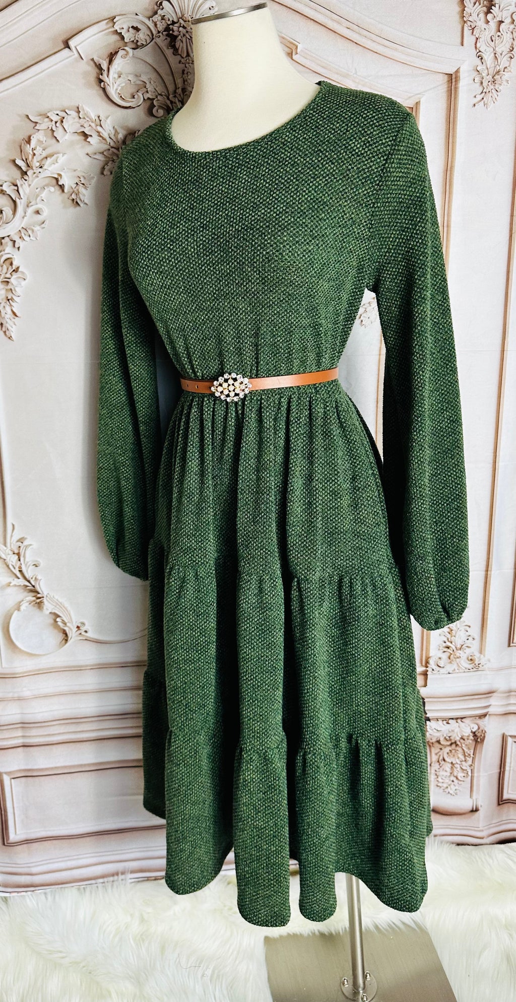 Olive Tiered Dress
