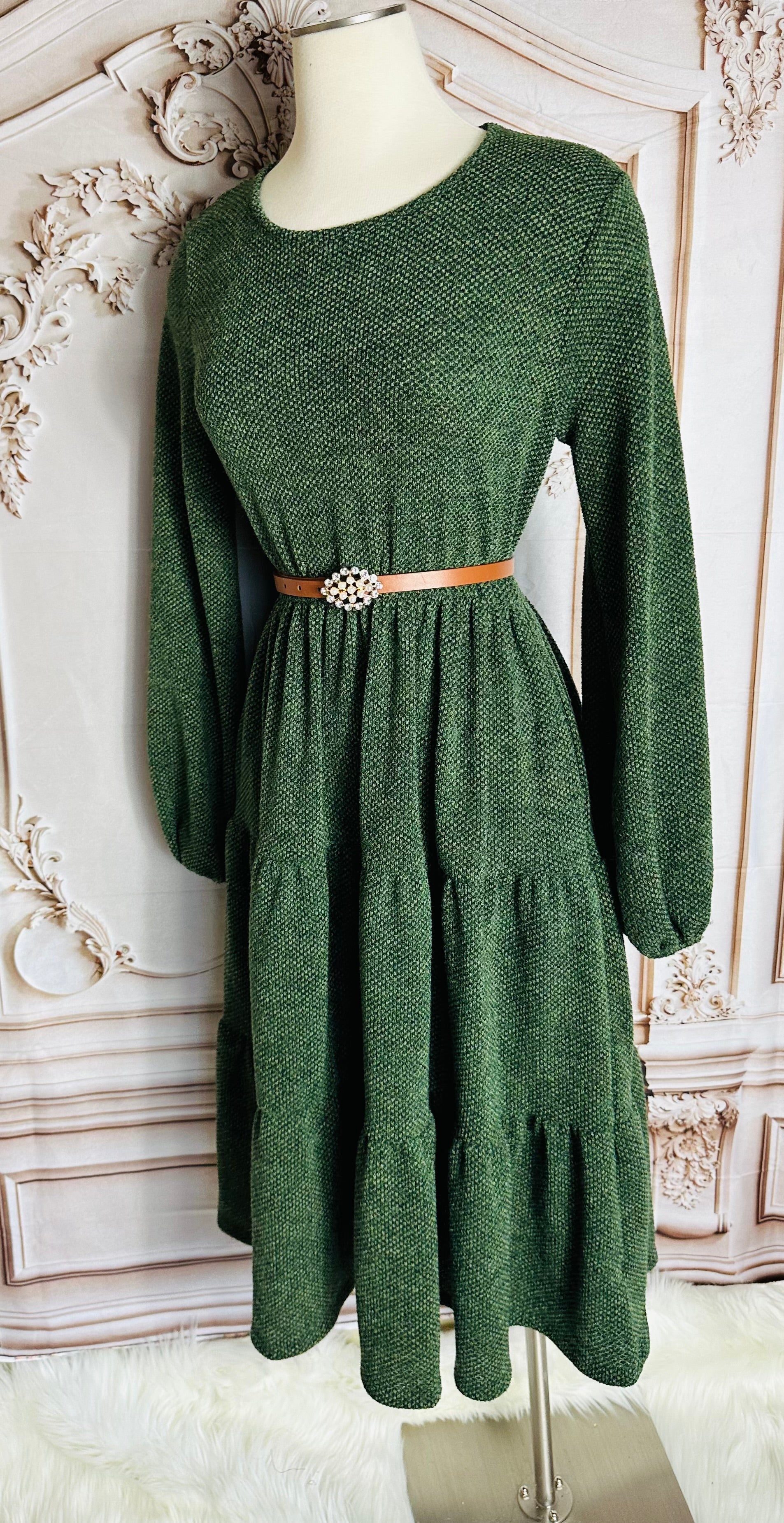 Olive Tiered Dress