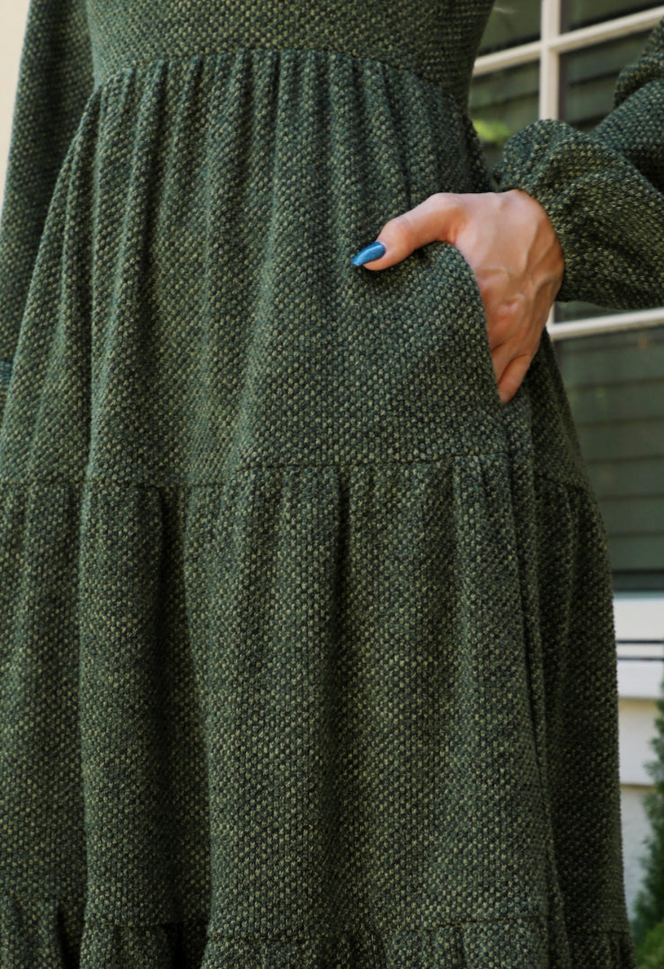 Olive Tiered Dress