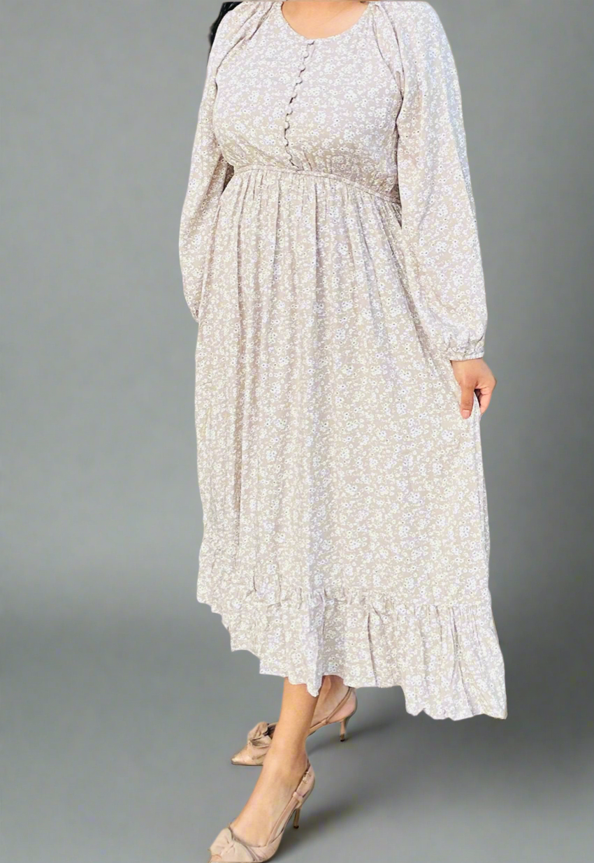 Amelie Beigh Floral Maxi Dress
