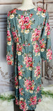 Sage Floral Maxi Dress