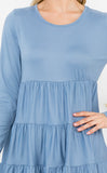Dusty Blue Tiered Top