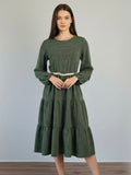 Olive Tiered Dress