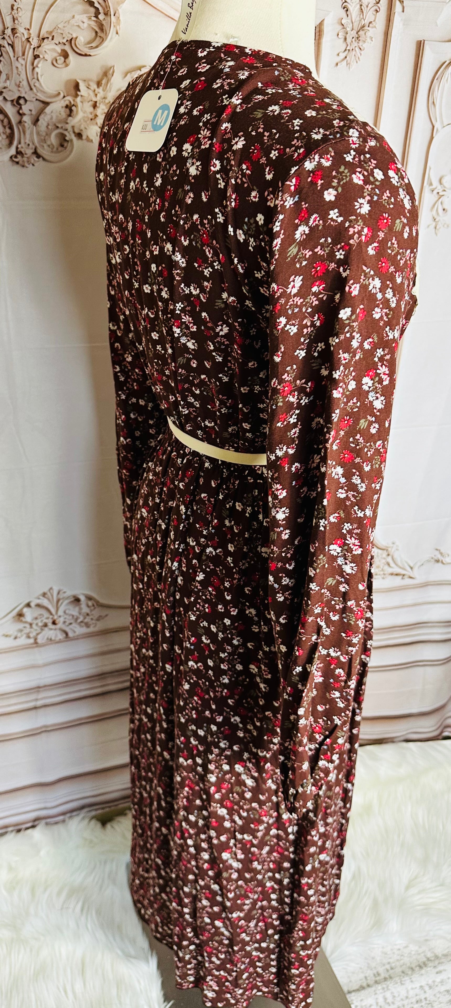 Rosalba Brown Floral Maxi Dress