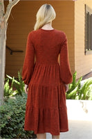 Rust Tiered Dress