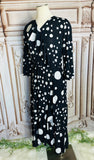 Evelyn Black Polka Dots Plus Dress