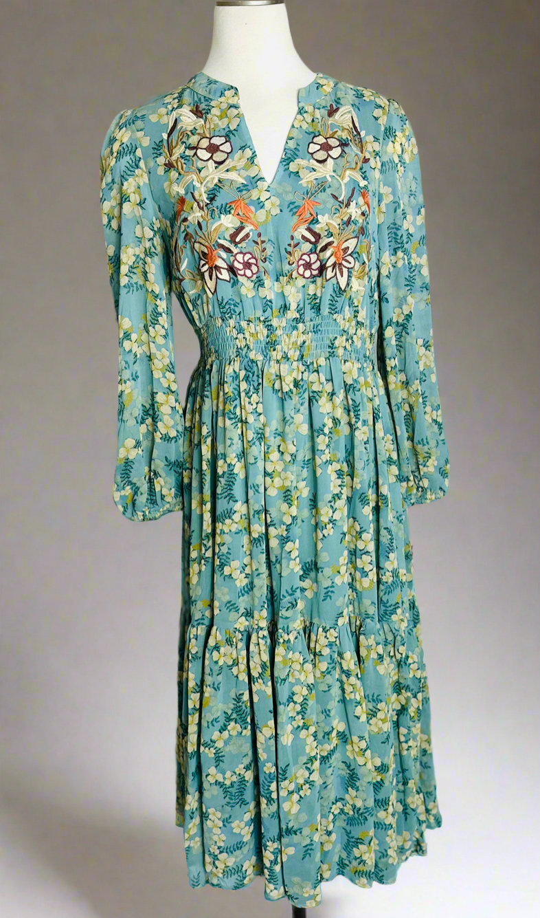 Janet Embroidery Maxi Dress