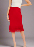 Red Crochet Bottom Skirt