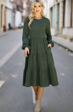 Olive Tiered Dress
