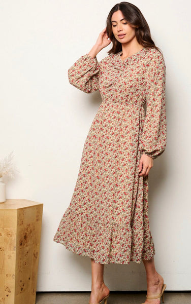 Valentina Cream Floral Maxi Dress