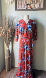Lori Rust Plus Floral Maxi Dress