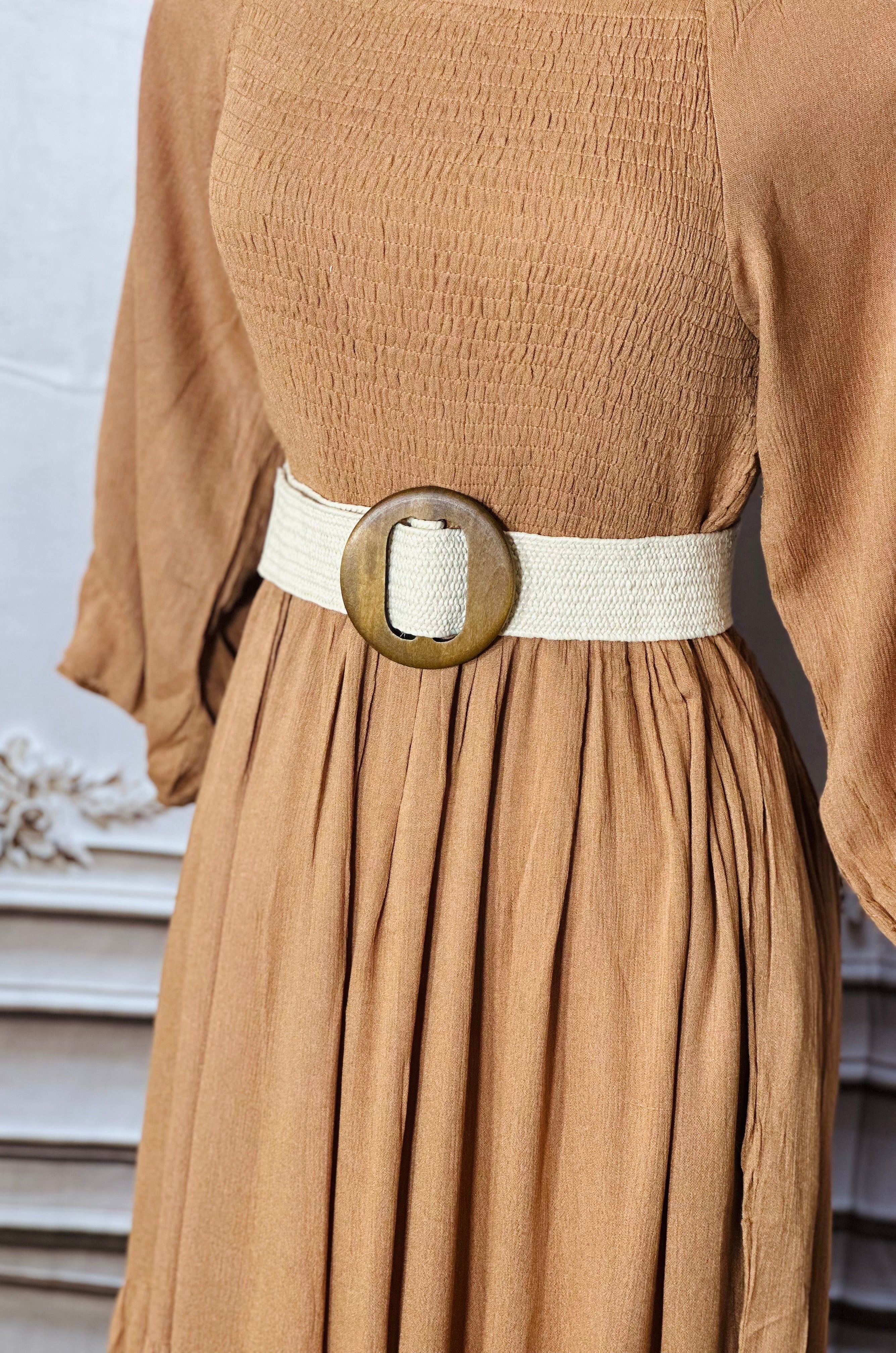 Iris Camel Maxi Dress