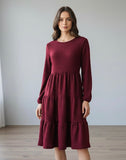 Burgundy Tiered Dress