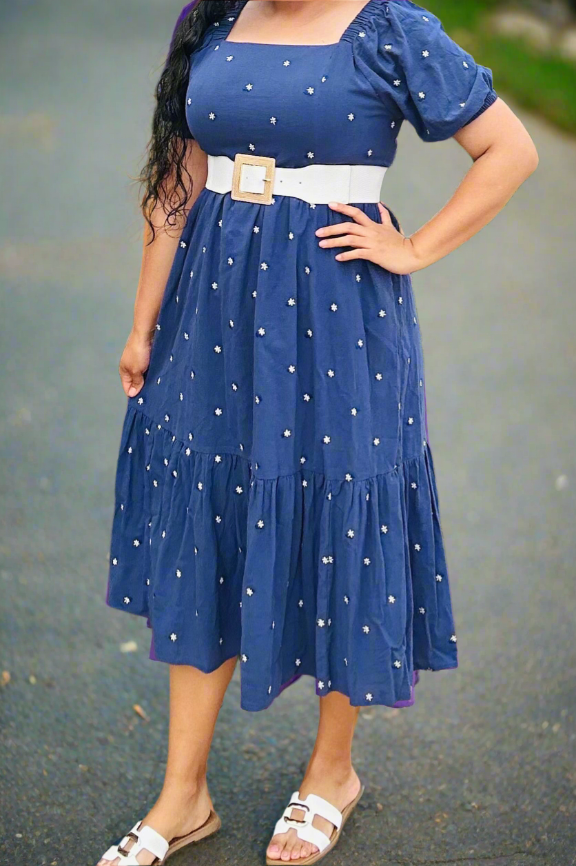 Cassia Embroidery Flower Dress