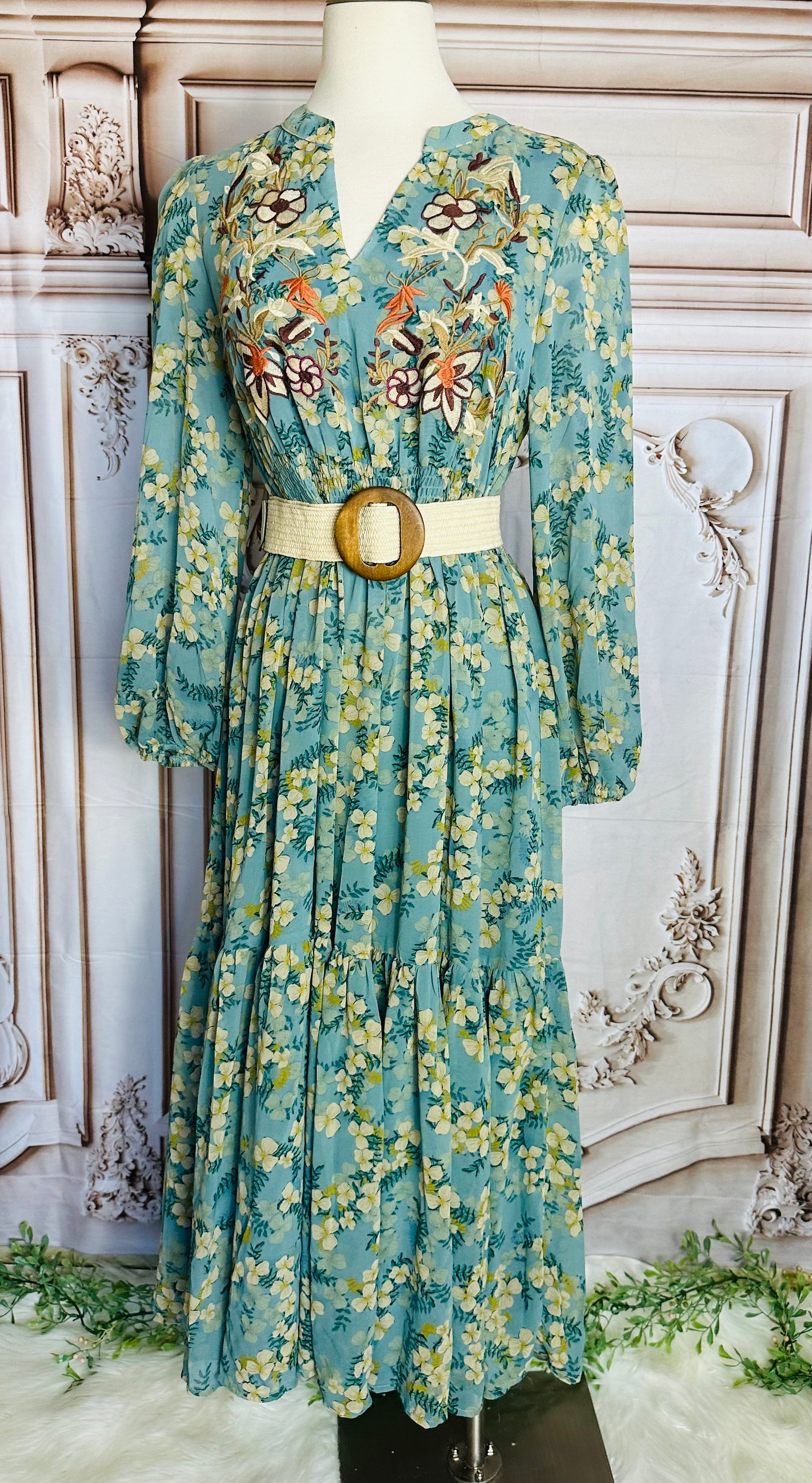Janet Embroidery Maxi Dress