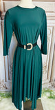 Hunter Green High low Maxi Dress