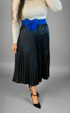 Silk Black Pleated Skirt