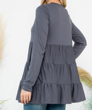 Ash Grey Tiered Top