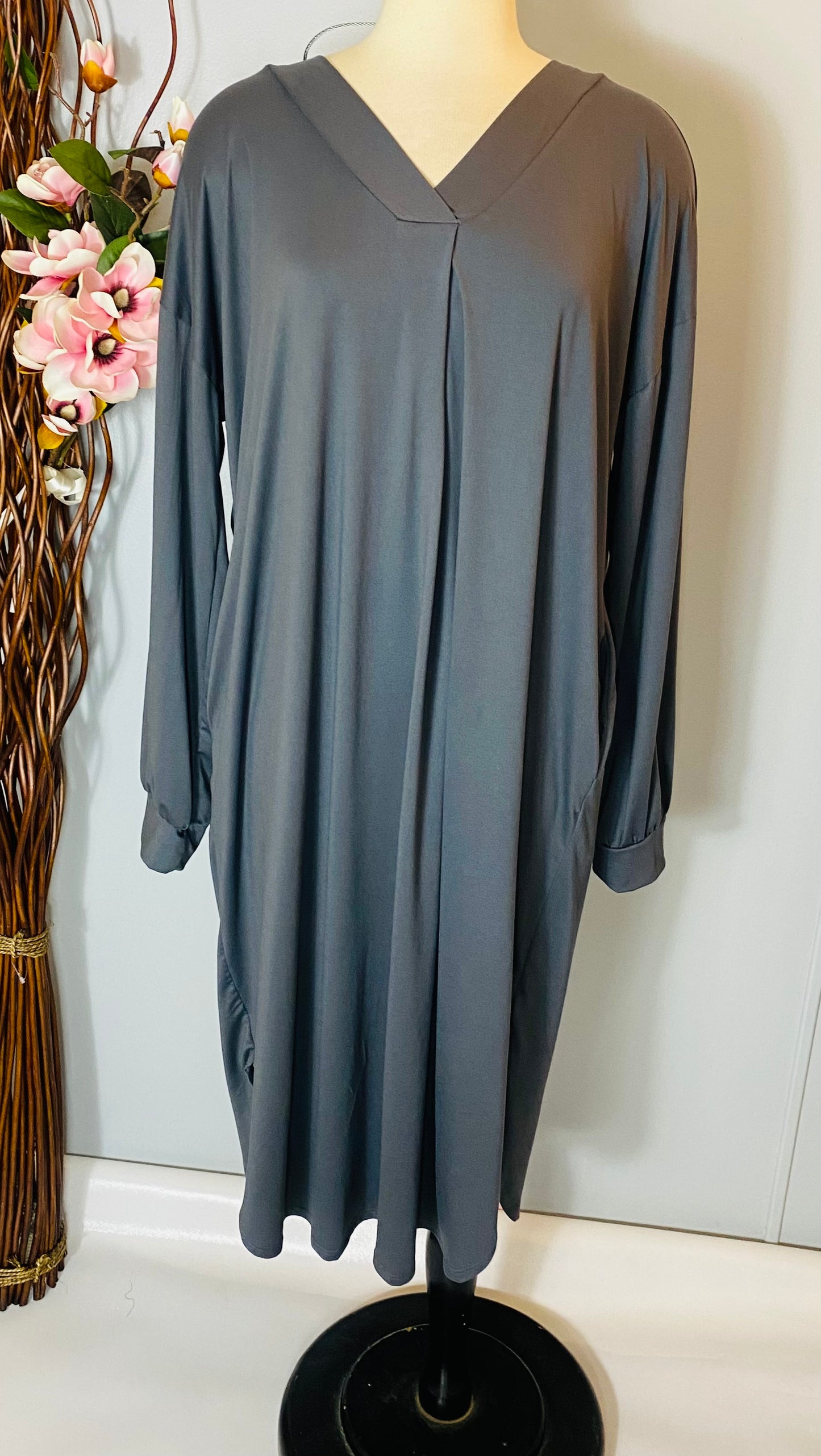 Dark Grey Midi Dress