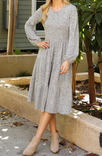 Heather Gray Tiered Dress