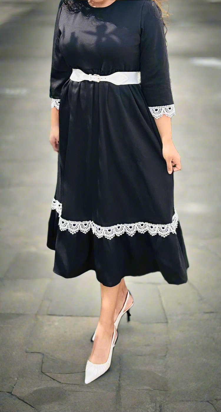 Black Crochet Maxi Dress