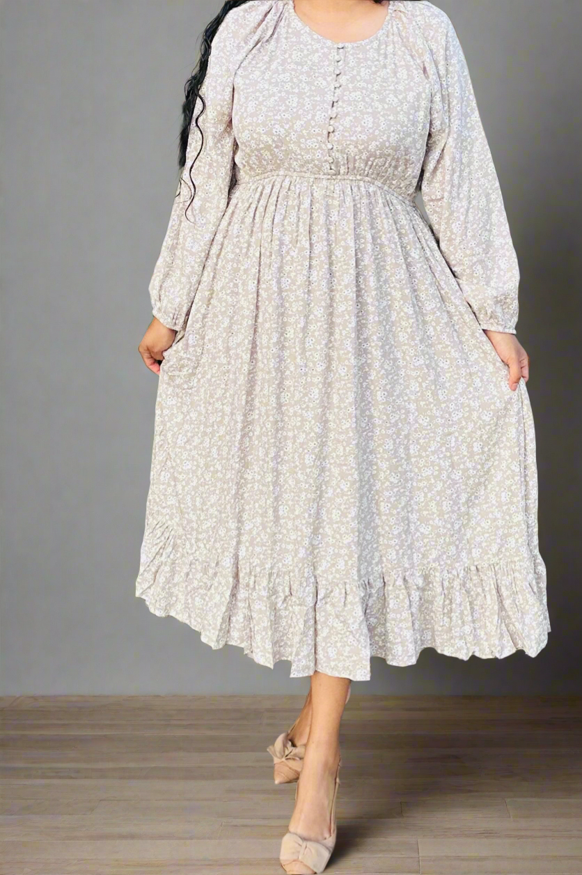 Amelie Beigh Floral Maxi Dress