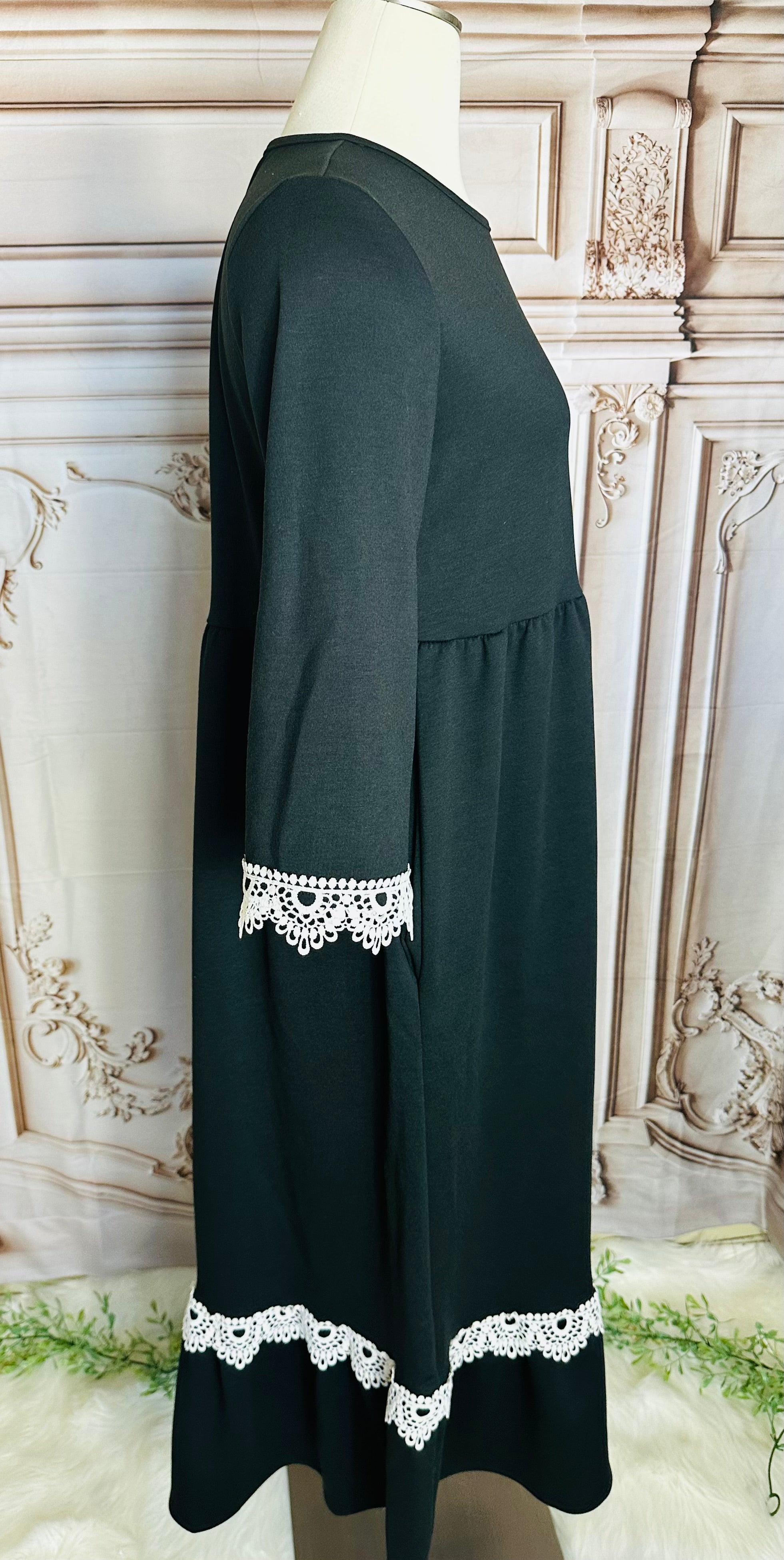 Black Crochet Maxi Dress