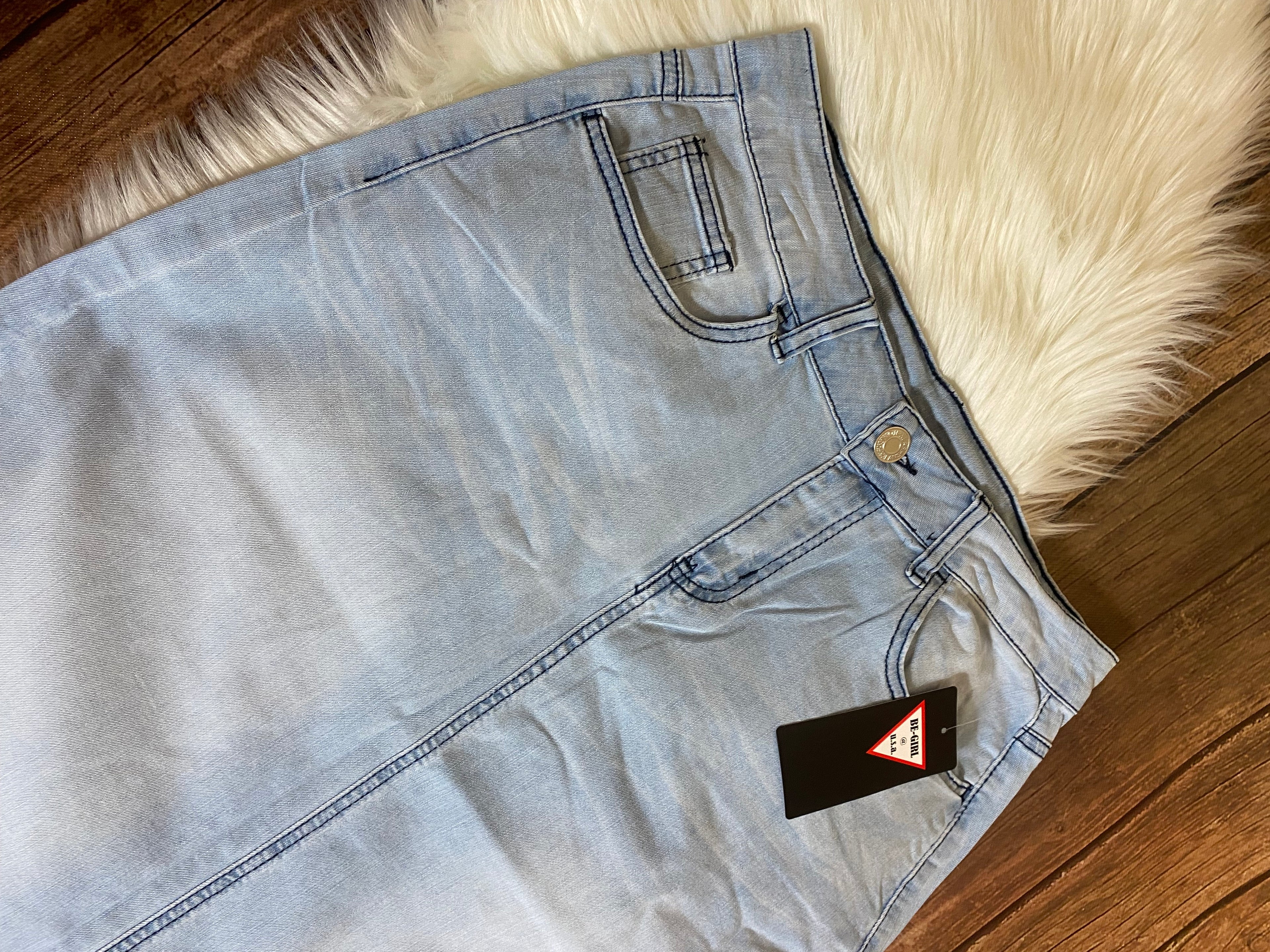 Light Blue Maxi Denim Skirt