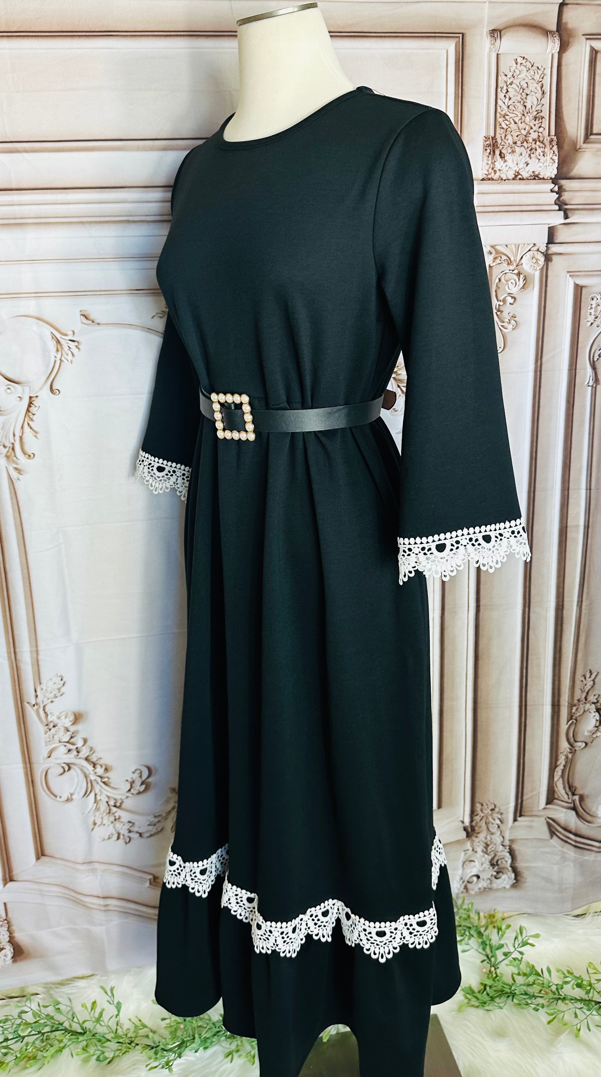 Black Crochet Maxi Dress