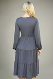 Ash Grey Tiered Dress
