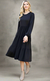 Monica Black Tiered Dress