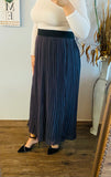 Ash Grey Pleated Maxi Skirt