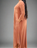 Camel High Low Maxi Dress