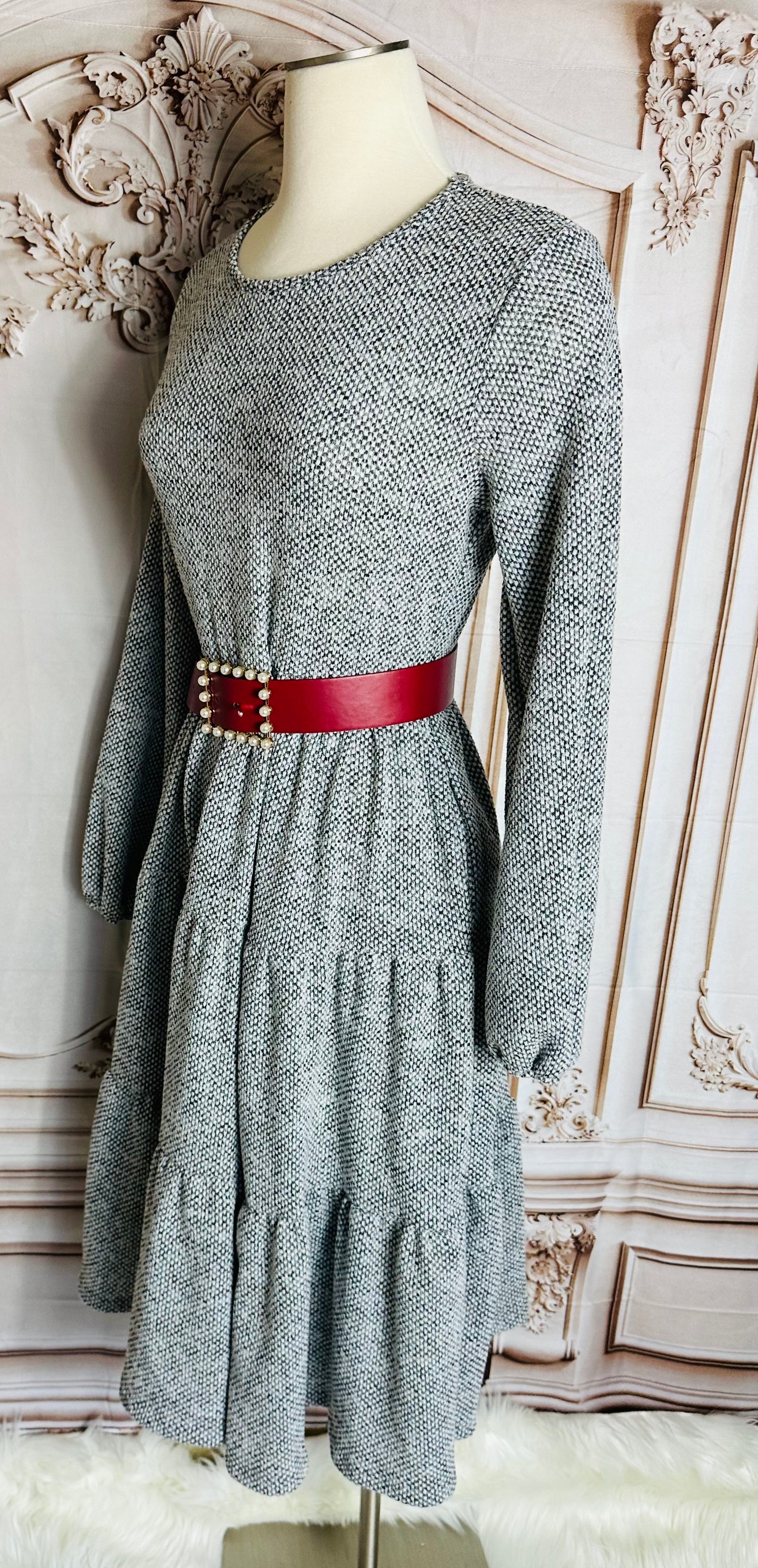 Heather Gray Tiered Dress