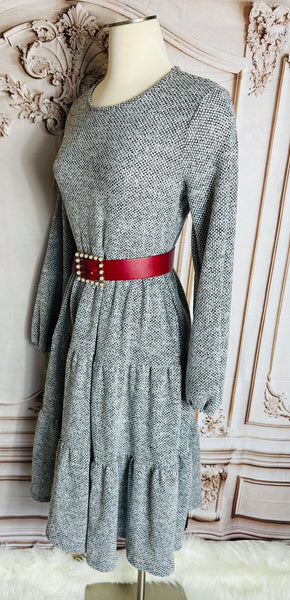 Heather Grey Tiered Dress  Unique modest clothing