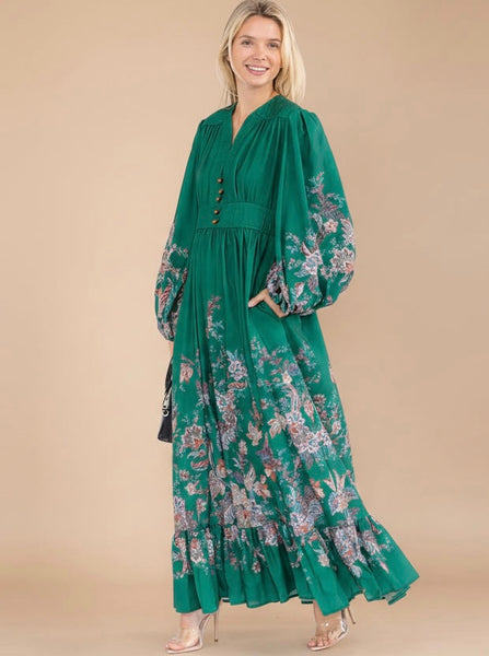 Aurora Green Maxi Summer Dress Unique modest clothing Aurora Green Maxi Summer Dress Unique modest clothing