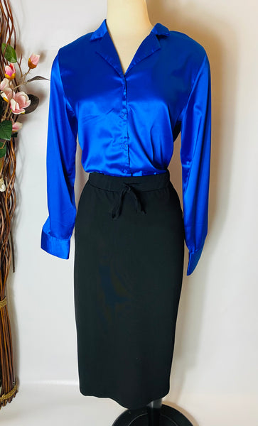 Addison Royal Blue Silk Top